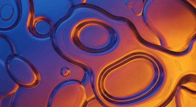 Abstract fluid liquid gradient orange blue background art design wallpaper texture pattern smooth shape render