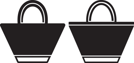 Two black tote bag silhouettes