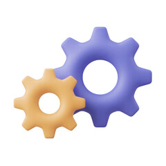 Fototapeta premium Dynamic 3D gears turning together for innovation and efficiency, perfect for tech, engineering, and business solutions, driving success and progress forward