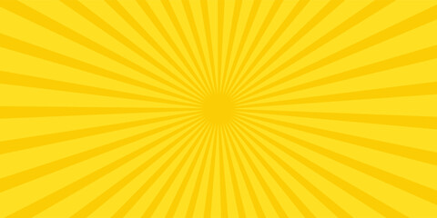 Fototapeta premium Yellow abstract background with light of sunburst. yellow starburst with halftone. sun ray retro background