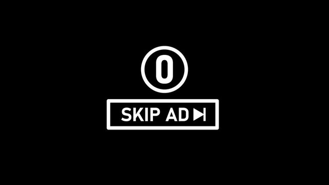 skip after 5 second.  concept of skip ad button.