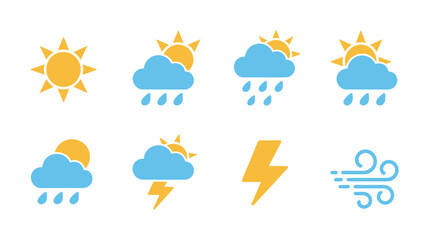 Obraz premium Colorful Weather Icon Pack