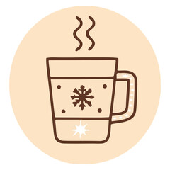 Coffee cup icon with heart design, perfect vector illustration for a hot morning beverage at a cafe or restaurant .......