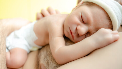 Newborn baby resting peacefully at the hospital