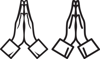 Two praying hands silhouette