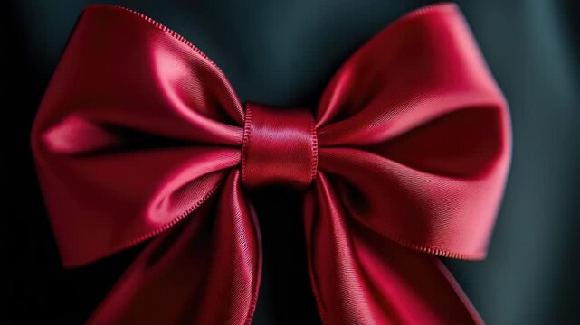 Video A close-up shot of a bright red bow on a white background