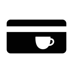 Credit Card Icon with Coffee Cup Silhouette