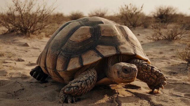 Desert Tortoise in Natural Habitat - A Wildlife Encounter.