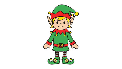 Festive Elf: A cheerful elf, adorned in traditional attire, stands ready to spread holiday cheer and embody the spirit of the season.