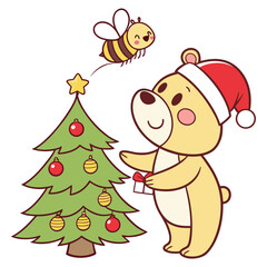 santa claus and christmas tree