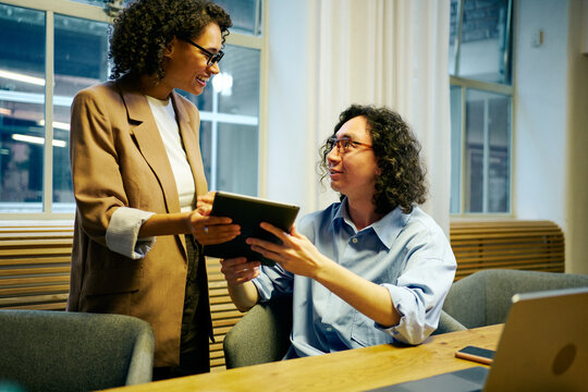Engaging Collaborative Business Meeting in a Contemporary Office Environment Setting