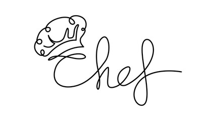 Elegant chef hat and script word art