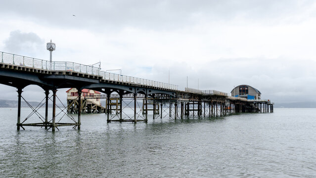 Mumbles Pier extending over Swansea Bay waters