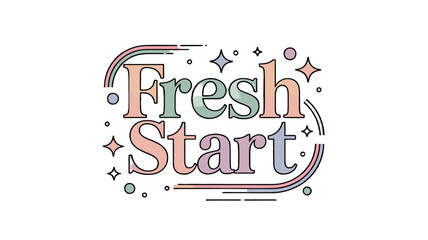 A vibrant Fresh Start design with soft pastel colors and decorative elements.