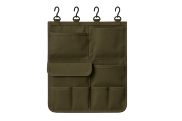 Green storage organizer, isolated on transparent background, useful.