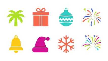 Festive Season's Delight: A vibrant collection of festive icons representing a celebration, creating a visual symphony of joy.