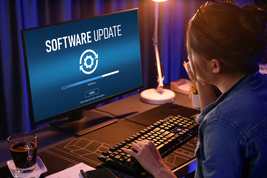 Software update on computer for brisk version of device software upgrade