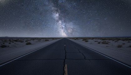 Starry Desert Night Photography, Minimal Cosmic Landscape Aesthetic