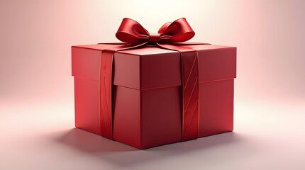 Luxury premium gift box with deep red silk ribbon