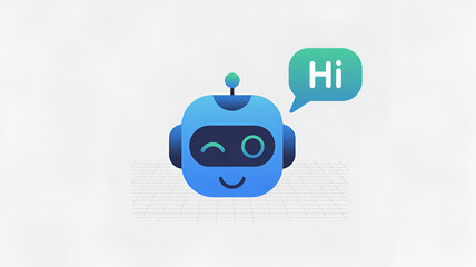 Friendly AI Robot Winks and Greets You with a Warm Hello