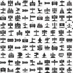 North Pole arrow plank board silhouette set i