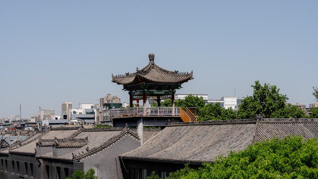 Scenic pagoda in Xian walled city