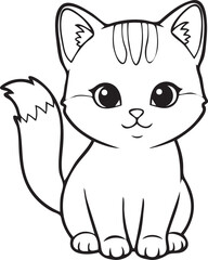 Silhouette of a baby Ginger in Natural Pose on White Background