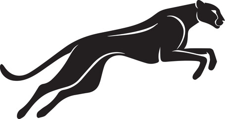 Running Cheetah Silhouette – Fast Leaping Wild Cat Vector Logo