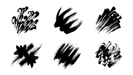 Dynamic abstract brush strokes in black ink design