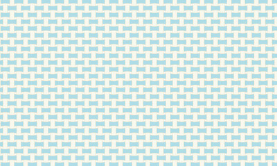長方形を絞った形のレトロな白と青のタイルのパターンが並ぶバスケットウィーブ柄