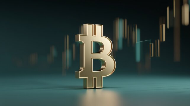 Golden Bitcoin symbol background