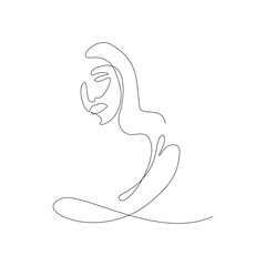 Ultra minimal abstract women continuous line art