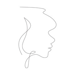 Ultra minimal abstract women continuous line art