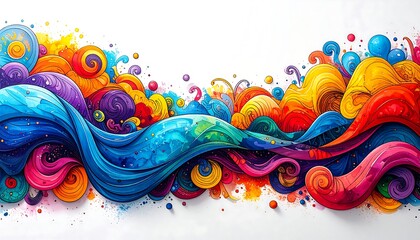 Vibrant Flowing Abstract Art With