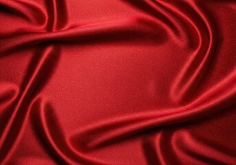 Obraz premium Elegant Texture Red Satin Fabric Waves of Light and Shadow