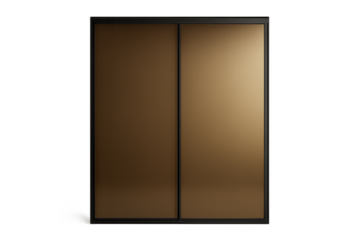 Elegant sliding door wardrobe isolated on transparent background, modern style