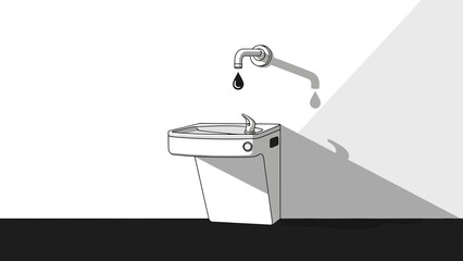 Refreshing hydration fountain with clean drop, perfect for health and wellness campaigns, promoting sustainability and access to pure drinking water.