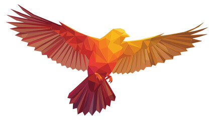 Obraz premium Colorful geometric bird in flight with polygonal design