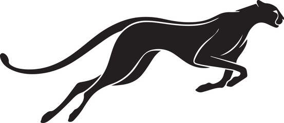 Running Cheetah Silhouette – Fast Leaping Wild Cat Vector Logo