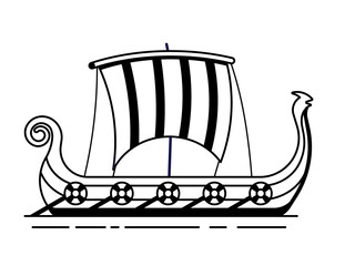 Authentic Viking Warrior Drakkar Ship