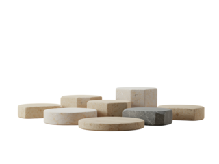 Colorful wooden toy blocks in cube and brick shapes isolated on white are ready for building games