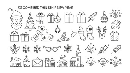 Holiday Icon Collection: A meticulously curated assembly of Christmas-themed icons and graphic resources. Perfect for infusing digital designs with the festive spirit of Christmas. 