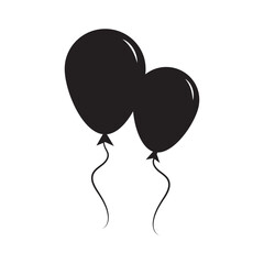 Balloon icon line and flat birthday baloon sign. Celebration, internet concept. ballon icon vector symbol logo illustration line editable stroke flat design style isolated on ...