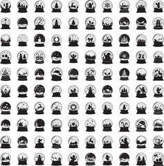 Snow globe silhouette isolated on white background