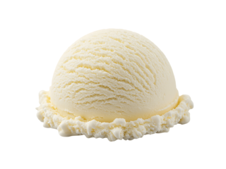 Delicious vanilla ice cream scoops are frozen sweetly in a white cone