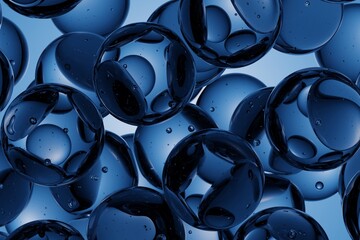 Translucent blue spheres with smooth reflections and layered depth, perfect for tech visuals, clean UI backgrounds, and futuristic abstract design use