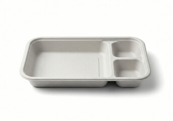 Fototapeta premium Blank Recycled paper pulp food tray on white background 