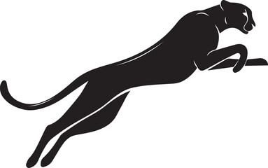 Running Cheetah Silhouette – Fast Leaping Wild Cat Vector Logo