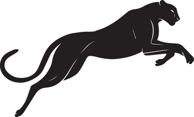 Running Cheetah Silhouette – Fast Leaping Wild Cat Vector Logo