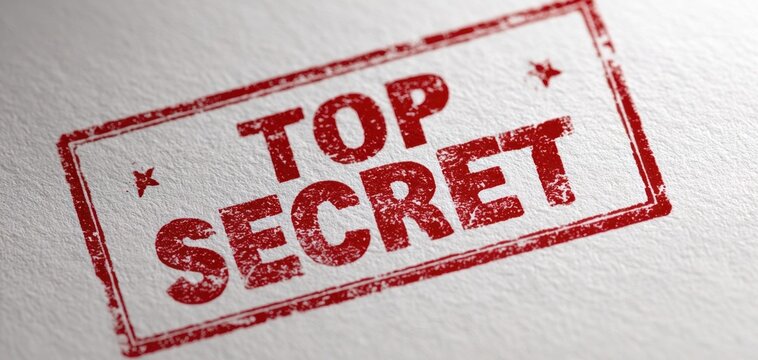 The Top Secret stamp on textured paper conveying confidentiality and urgency - Powered by Adobe